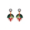 Gissa Bicalho Women's Handmade Acrylic Earring Pendant Alecrim Green In Multi