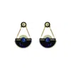 Gissa Bicalho Women's Handmade Acrylic Earring Pendant Nebula - Blue In Black