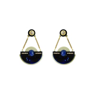 Gissa Bicalho Women's Handmade Acrylic Earring Pendant Nebula - Blue