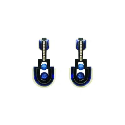 Gissa Bicalho Women's Handmade Acrylic Earring Pendant Orion - Blue