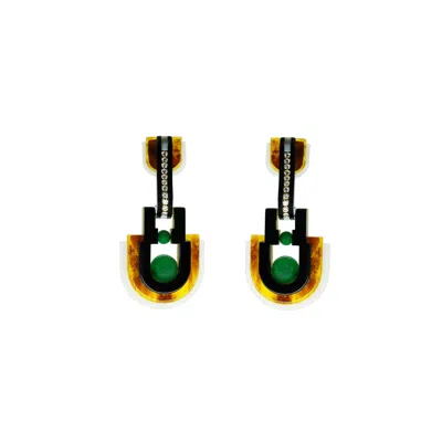 Gissa Bicalho Women's Handmade Acrylic Earring Pendant Orion - Green