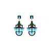Gissa Bicalho Women's Handmade Acrylic Earring Pendant Three Flowers Chocolate / Blue In Blue