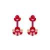 Gissa Bicalho Women's Handmade Acrylic Earring Petunia - Red In Gold