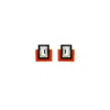 Gissa Bicalho Women's Handmade Acrylic Earring S Deco Rectangular Cut-off Stone Orange In Orange