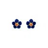 Gissa Bicalho Women's Handmade Acrylic Earring S Willd Flower Blue