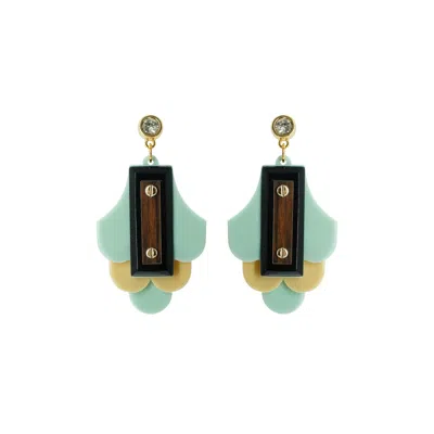 Gissa Bicalho Women's Handmade Acrylic Earring Scales Pale Green
