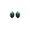 Gissa Bicalho Women's Handmade Acrylic Earring Short Alecrim Burgundy In Blue
