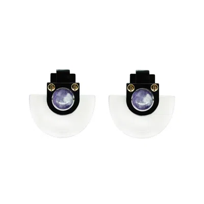 Gissa Bicalho Women's Handmade Acrylic Earring Short Artemisia - Black
