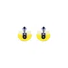 Gissa Bicalho Women's Handmade Acrylic Earring Short Lotus Flower - Yellow