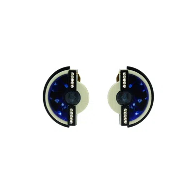 Gissa Bicalho Women's Handmade Acrylic Earring Short Nebula - Blue