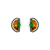 Gissa Bicalho Women's Handmade Acrylic Earring Short Nebula - Green