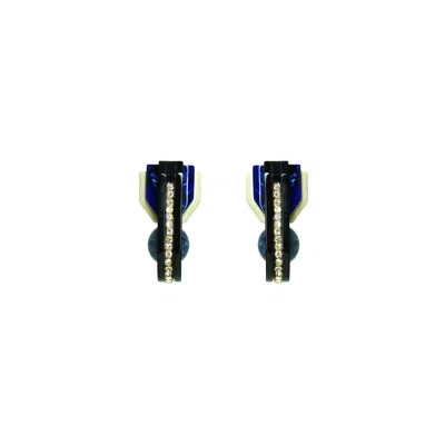 Gissa Bicalho Women's Handmade Acrylic Earring Short Orion - Blue