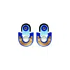 Gissa Bicalho Women's Handmade Acrylic Earring Short Tikal - Blue