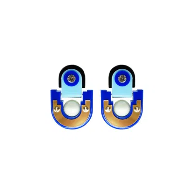 Gissa Bicalho Women's Handmade Acrylic Earring Short Tikal - Blue
