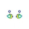 Gissa Bicalho Women's Handmade Acrylic Earring Tang Fish Blue In Green