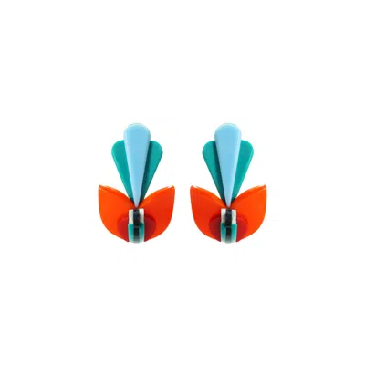 Gissa Bicalho Women's Handmade Acrylic Earring Toucan In Red
