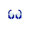 Gissa Bicalho Women's Handmade Acrylic Earring With Oval Cut Stone Blue