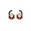 Gissa Bicalho Women's Handmade Acrylic Earring With Oval Cut Stone Orange In Multi