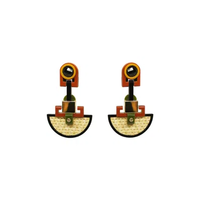 Gissa Bicalho Women's Handmade Acrylic Earrings Ita Black