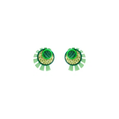 Gissa Bicalho Women's Handmade Acrylic Earrings Sunshine - Green