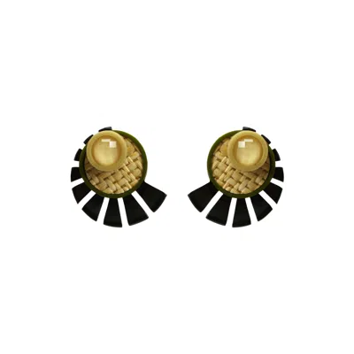 Gissa Bicalho Women's Handmade Acrylic Earrings Sunshine Black