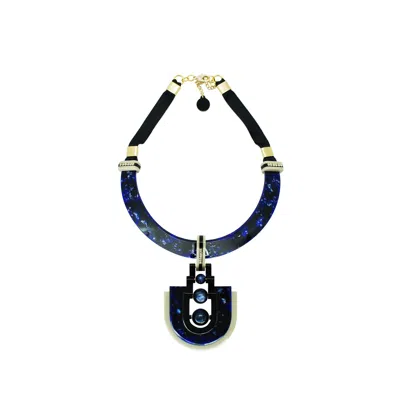 Gissa Bicalho Women's Handmade Acrylic Necklace Chocker Orion - Blue