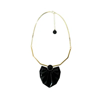 Gissa Bicalho Women's Handmade Acrylic Necklace Choker Papyrus Black