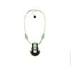 Gissa Bicalho Women's Handmade Acrylic Necklace Choker With Mirrored Rectangular Stone Green