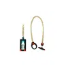 Gissa Bicalho Women's Handmade Acrylic Necklace Deco T Closure Rectangular Cut Stone Turquoise