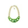 Gissa Bicalho Women's Handmade Acrylic Necklace Links And Stones Green In Green