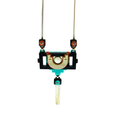 Gissa Bicalho Women's Handmade Acrylic Necklace Maya Pr - Turquoise Green