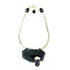 Gissa Bicalho Women's Handmade Acrylic Necklace Short Relief - Black In Gold