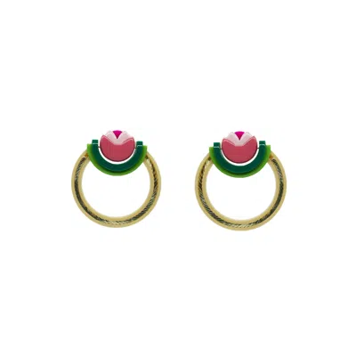 Gissa Bicalho Women's Handmade Acrylic Tulip Hoops - Neutrals