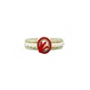 Gissa Bicalho Women's Handmade Bracelet Coral And Pearl Cord Red In Metallic