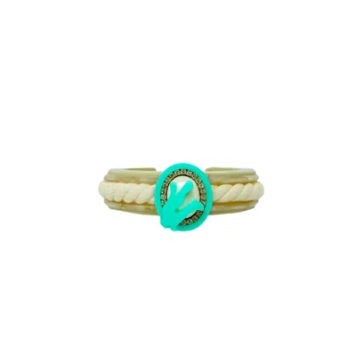 Gissa Bicalho Women's Handmade Bracelet Coral And Pearl Cord Turquoise Green