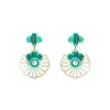Gissa Bicalho Women's Handmade Earring Shell And Pearl Turquoise Green In Green