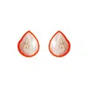 Gissa Bicalho Women's Handmade Earring Spiral Shell Orange In Multi