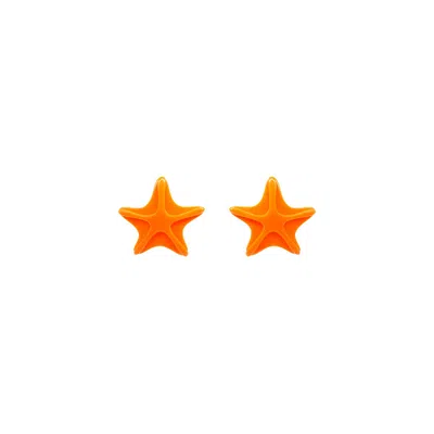 Gissa Bicalho Women's Handmade Earring Star Of The Sea Orange
