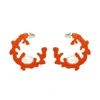 Gissa Bicalho Women's Handmade Hoop Coral And Pearl L Orange In Orange