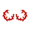 Gissa Bicalho Women's Handmade Hoop Coral And Pearl S Orange In Red