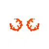 Gissa Bicalho Women's Handmade Hoop Coral And Pearl S Orange In Gold