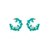 Gissa Bicalho Women's Handmade Hoop Coral And Pearl S Turquoise Green In Green