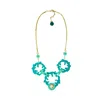Gissa Bicalho Women's Handmade Necklace Hoop Coral Turquoise Green In Gold