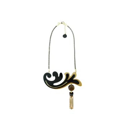 Gissa Bicalho Women's Necklace Plastron Rosebush Black