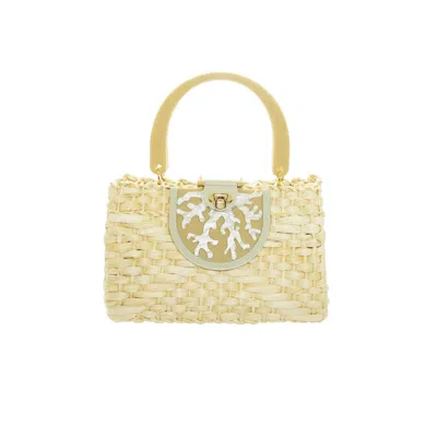 Gissa Bicalho Women's Neutrals Acrylic Handmade Bag Straw And Coral Beige In Multi