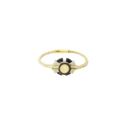 Gissa Bicalho Women's Neutrals Acrylic Handmade Bracelet Oca Kahki In Multi