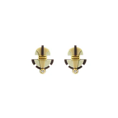 Gissa Bicalho Women's Neutrals Acrylic Handmade Earring Buriti Kahki In Yellow