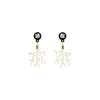 Gissa Bicalho Women's Neutrals Acrylic Handmade Earring Coral And Strass Nacre