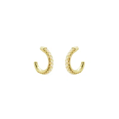 Gissa Bicalho Women's Neutrals Acrylic Handmade Earring Hoop Oca Kahki In Multi