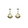 Gissa Bicalho Women's Neutrals Acrylic Handmade Earring Indaiá Kahki In Gold